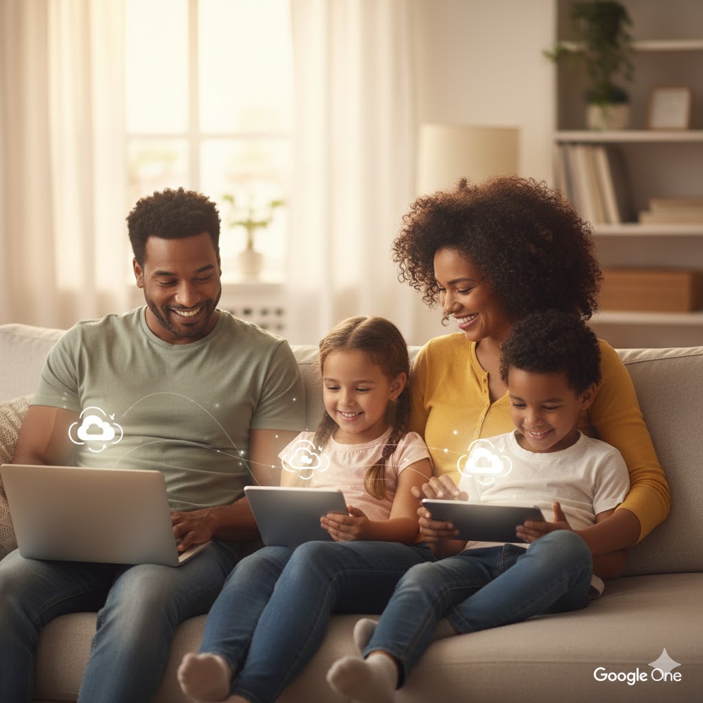 google one dela med familj