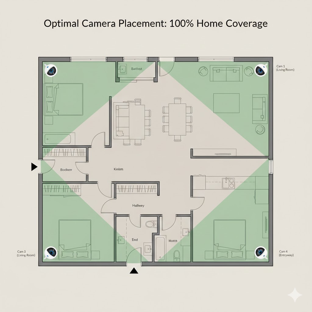 Bäst övervakningskamera inomhus – så väljer du rätt modell - Mjukvara.se strategisk placering för övervakningskamera inomhus